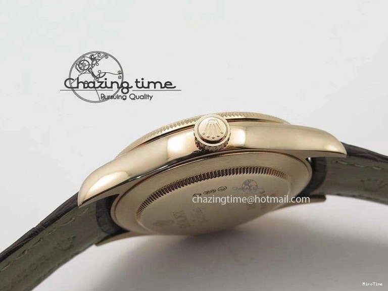 MiroTime 1219 Cellini 50505 RG Black Dial on Brown Leather Strap A2824 BP Maker Premium 4047